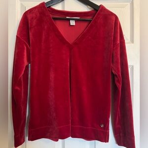 Tommy Bahama Rich Red V-Neck velvet shirt. Size XS